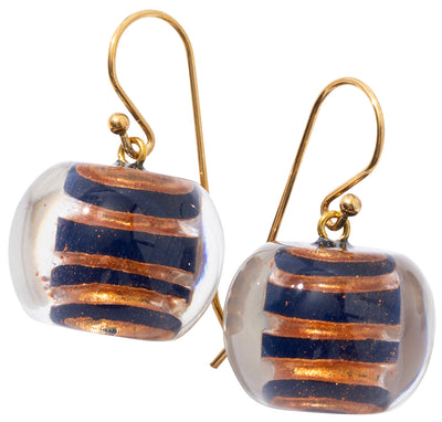 BLISS by ZSISKA Musee Series Earrings — Striped, blue