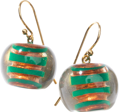 BLISS by ZSISKA Musee Series Earrings — Striped, green