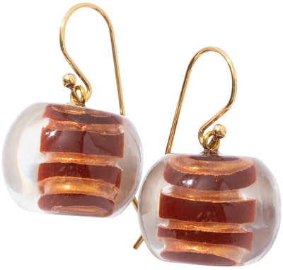 BLISS by ZSISKA Musee Series Earrings — Striped, red/brown