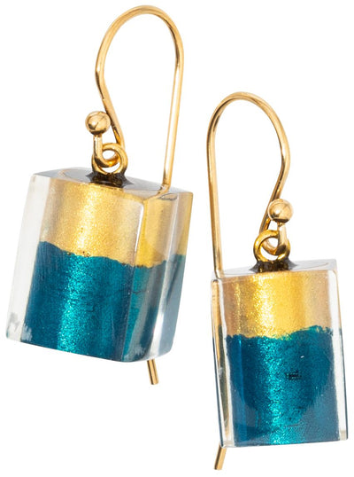 PRUE by ZSISKA Prue's Bliss 1-Bead Short Hook Earrings — Teal