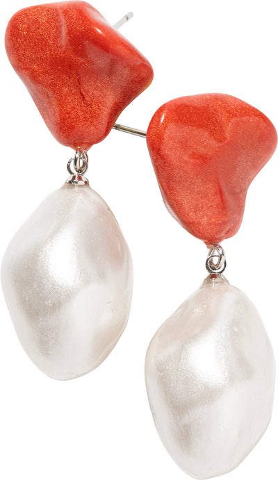 ZSISKA Design Perla 2-Bead Earrings - Coral