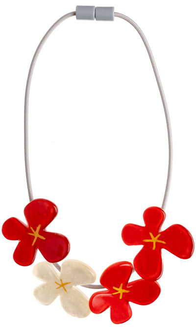 ZSISKA Design Hana 4-Bead Necklace - Crimson