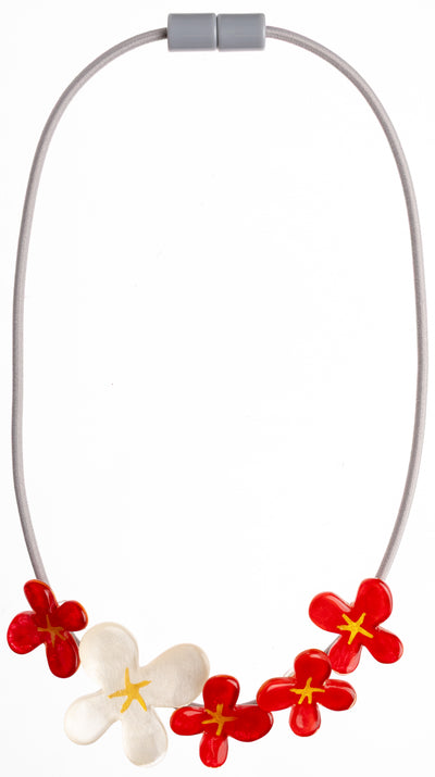 ZSISKA Design Hana 5-Bead Necklace - Crimson