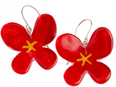ZSISKA Design Hana 1-Bead Earrings - Crimson
