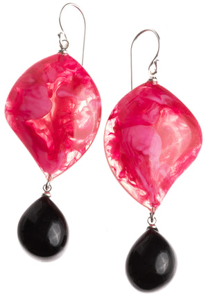 ZSISKA Design Bali 2-Bead Earrings - Crimson