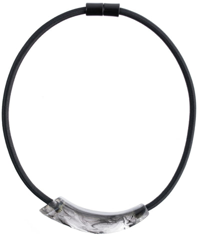 ZSISKA DESIGN Emocion 1-Bead Magnet Necklace — Grey Marble