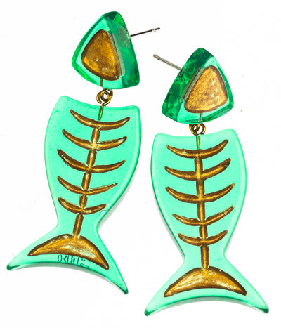 ZSISKA Design Pisce 2-Bead Earrings - Emerald