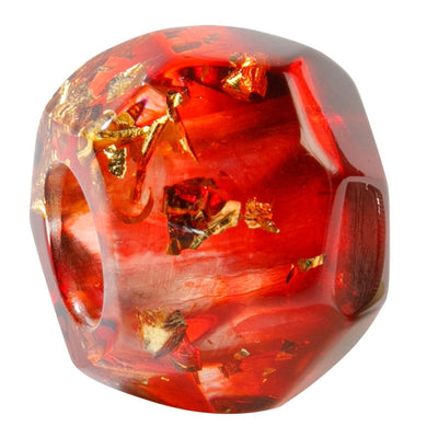 BLISS BY ZSISKA - BLISS BEAD - GLITZ - FACETED TRANSLUCENT RED WITH GOLD FLAKES