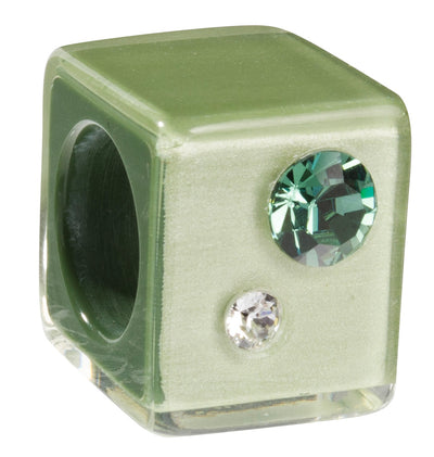 BLISS BY ZSISKA - BLISS CUBE - BLISS BEAD - LUXX - PISTACHIO GREEN WITH CRYSTALS