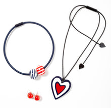 Load image into Gallery viewer, NATIONS COLLECTION - SPECIAL HEART PENDANT - RED WHITE NAVY