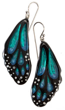Load image into Gallery viewer, PRUE by ZSISKA Papillon 1-Bead Short Hook Earrings — Teal & Blue Butterfly