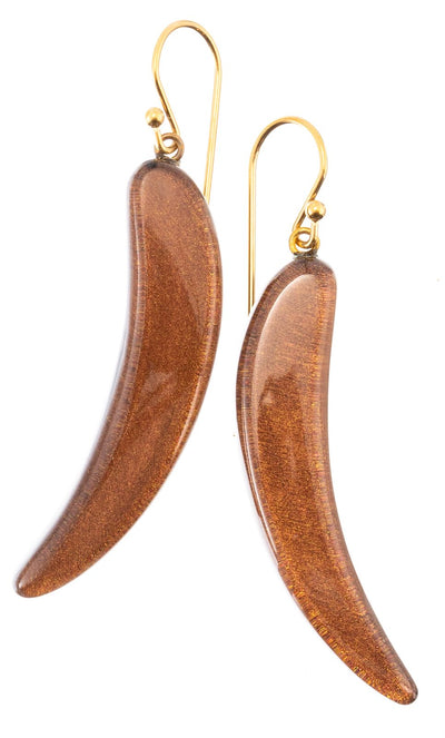 PRUE by ZSISKA Libra 1-Bead Short Hook Earrings — Chocolate Brown