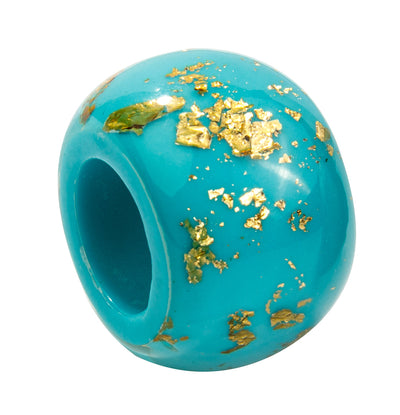 BLISS BY ZSISKA - BLISS SMALL BEAD - BLISS BEAD - GLAM - TURQUOISE WITH GOLD FOIL