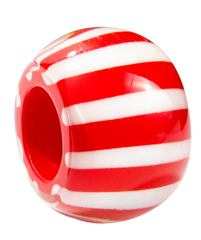 BLISS BY ZSISKA - BLISS BEAD - BLISS BEAD - MUSEE - RED AND WHITE HORIZONTAL STRIPES