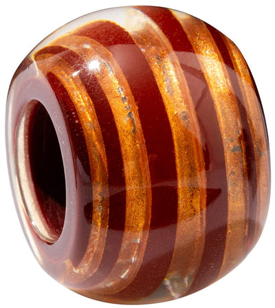 BLISS by ZSISKA Musee Series Bead — Striped, red/brown