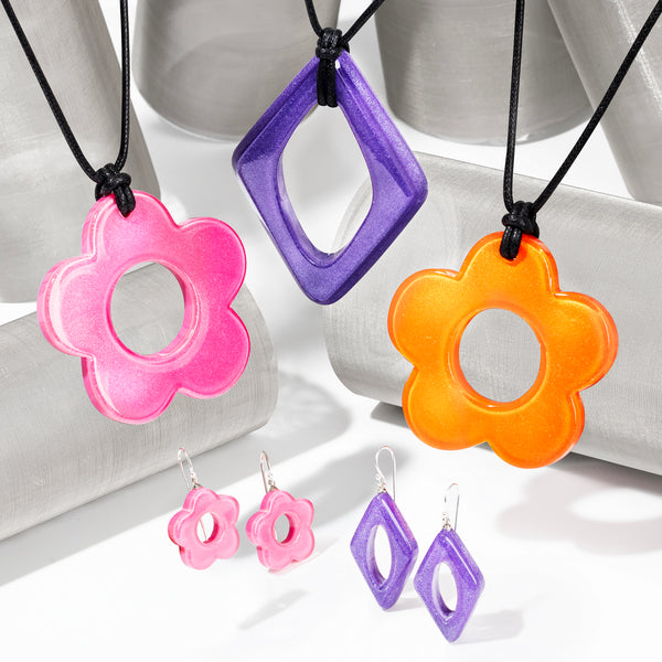 Colourful Statement collection — handmade resin jewellery by ZSISKA