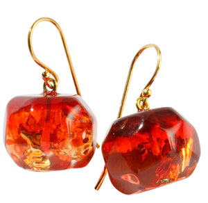 BLISS by ZSISKA - EARRING in Red facet with gold flakes - GLITZ Series