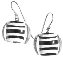 BLISS by ZSISKA - EARRING in Striped black and white - MUSEE Series