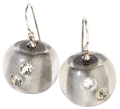 BLISS by ZSISKA - EARRING in Anthracite with crystals - LUXX Series