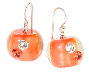 BLISS by ZSISKA - EARRING in Coral with crystals - LUXX Series