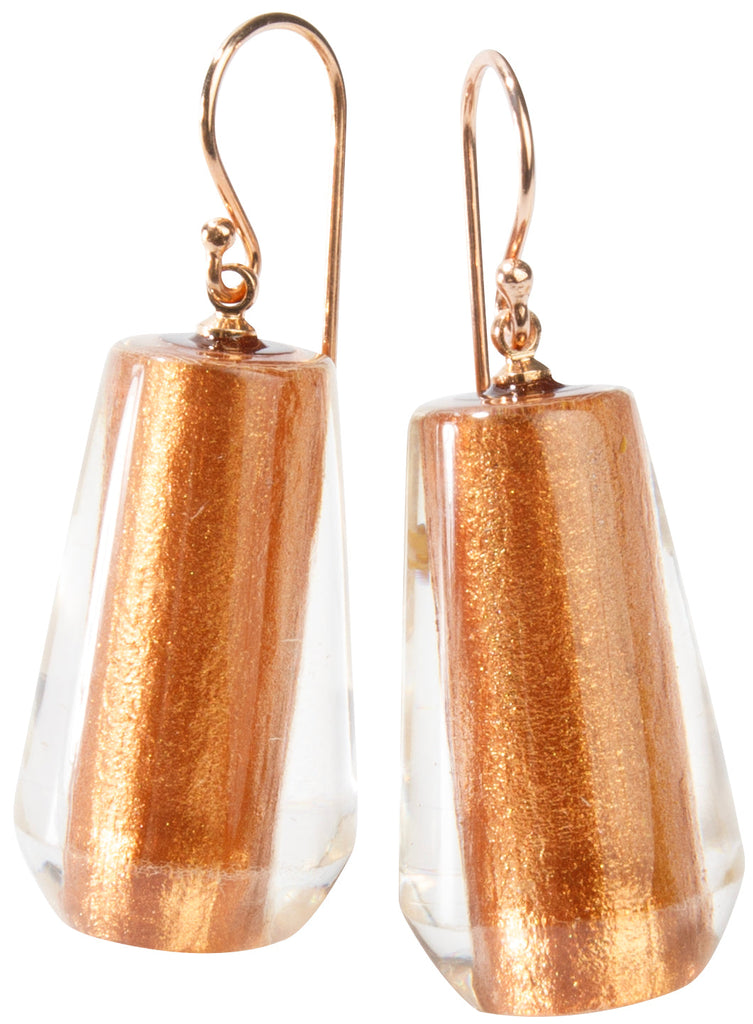 BLISS BY ZSISKA - SHORT HOOK EARRING - GLITZ - COPPER