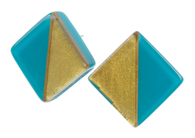 BLISS BY ZSISKA - EARRING - MUSEE - ART DECO - TURQUOISE & GOLD