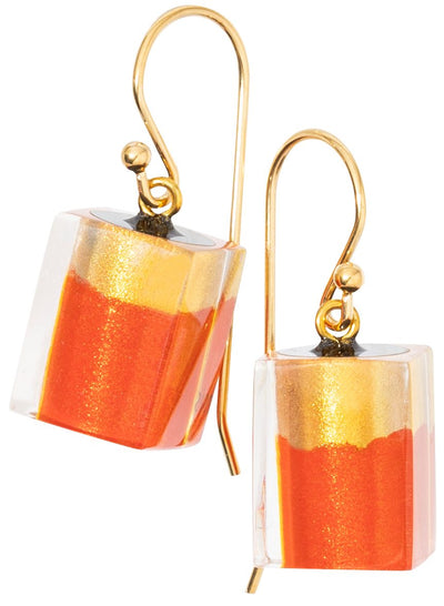 PRUE by ZSISKA Prue's Bliss 1-Bead Short Hook Earrings — Orange