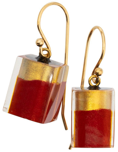 PRUE by ZSISKA Prue's Bliss 1-Bead Short Hook Earrings — Crimson