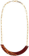 Load image into Gallery viewer, ZSISKA DESIGN Galleria 1-Bead Necklace — Gold Crackle on Maroon
