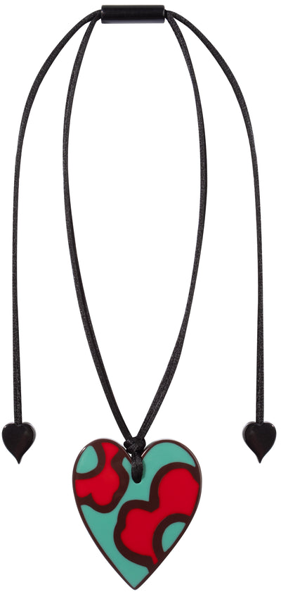 ZSISKA DESIGN - PENDANT - PRIMA HEART - Mint Green & Red