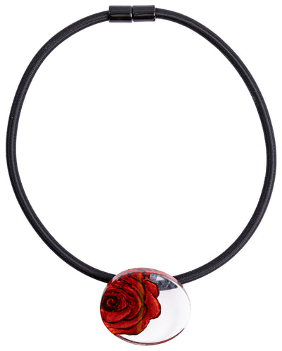 ZSISKA Design Rosette Necklace - Crimson