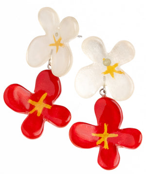 ZSISKA Design Hana 2-Bead Earrings - Crimson