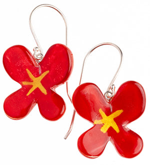 ZSISKA Design Hana 1-Bead Earrings - Crimson