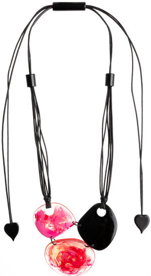 ZSISKA Design Bali 3-Bead Necklace - Crimson