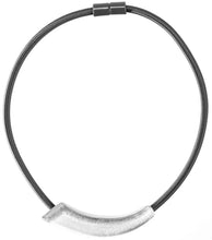 Load image into Gallery viewer, ZSISKA DESIGN Radiance 1-Bead Magnet Necklace — Storm Grey &amp; Silver Foil

