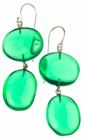 ZSISKA Design Pisce 2-Bead Earrings - Emerald