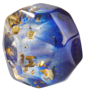 BLISS BY ZSISKA - BLISS BEAD - GLITZ - FACETED TRANSLUCENT BLUE WITH GOLD FLAKES