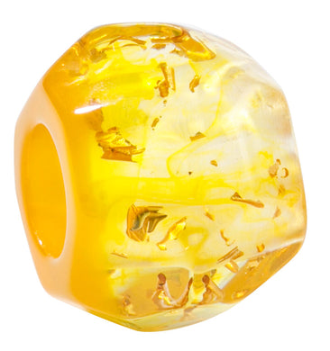 BLISS BY ZSISKA - BLISS BEAD - GLITZ - FACETED TRANSLUCENT YELLOW WITH GOLD FLAKES