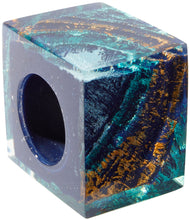 Load image into Gallery viewer, BLISS BY ZSISKA - CUBE BEAD - MUSEE - ANTIQUE - BLUE, TURQUOISE, GOLD
