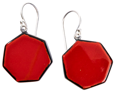PRUE by ZSISKA Checkmate 1-Bead Earrings - Crimson
