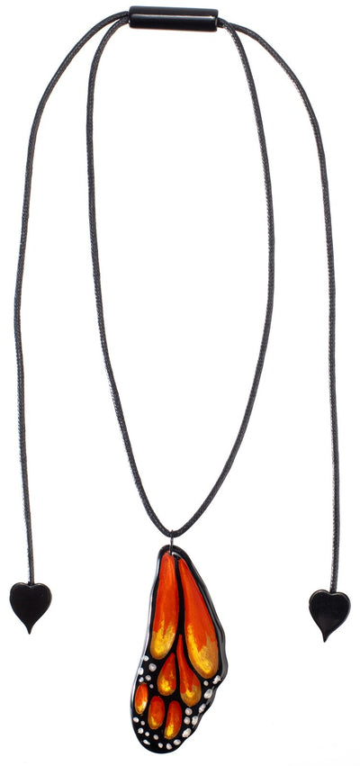 PRUE by ZSISKA Papillon 1-Bead Adjustable Pendant — Orange & Gold Butterfly