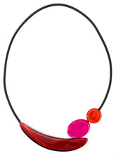 Load image into Gallery viewer, PRUE by ZSISKA Libra 3-Bead Magnet Necklace — Orange / Pink / Red
