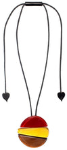 Load image into Gallery viewer, PRUE by ZSISKA Libra 3-Bead Adjustable Pendant — Red, Gold &amp; Brown
