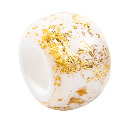 BLISS BY ZSISKA - BLISS SMALL BEAD - BLISS BEAD - GLAM - WHITE WITH GOLD FOIL