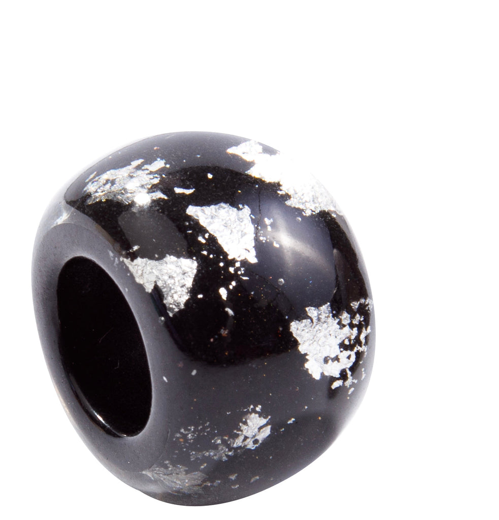 BLISS BY ZSISKA - BLISS SMALL BEAD - BLISS BEAD - GLAM - BLACK WITH SILVER FOIL