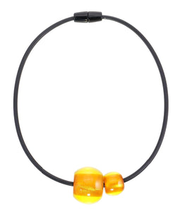 Colourful Beads Necklace - Amber - 2 Beads - ZSISKA