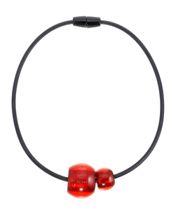 Colourful Beads Necklace - Red - 2 Beads - ZSISKA