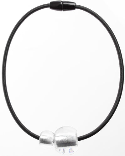 Precious Necklace - 2 Beads - Silver - ZSISKA